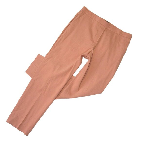 NWT Theory Treeca Pull On in Pink Melon Eco Crunch Linen Stretch Ankle Pants 6 - Picture 3 of 7
